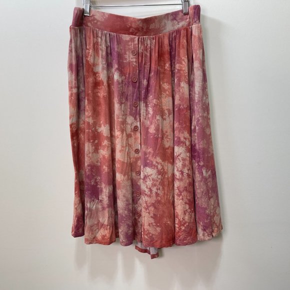 Torrid Super Soft Tie Dye Button Front Midi Skirt sz 1X - Picture 3 of 15